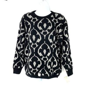 Vintage Womens Sweater 80s Deadstock Kate Collins Metallic Knit Size M